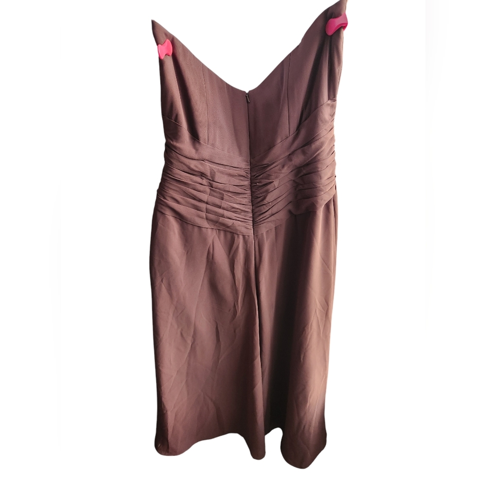 B2 Brown Chiffon Espresso Brown Prom Bridesmaid Dress Size 12 - Picture 2 of 3
